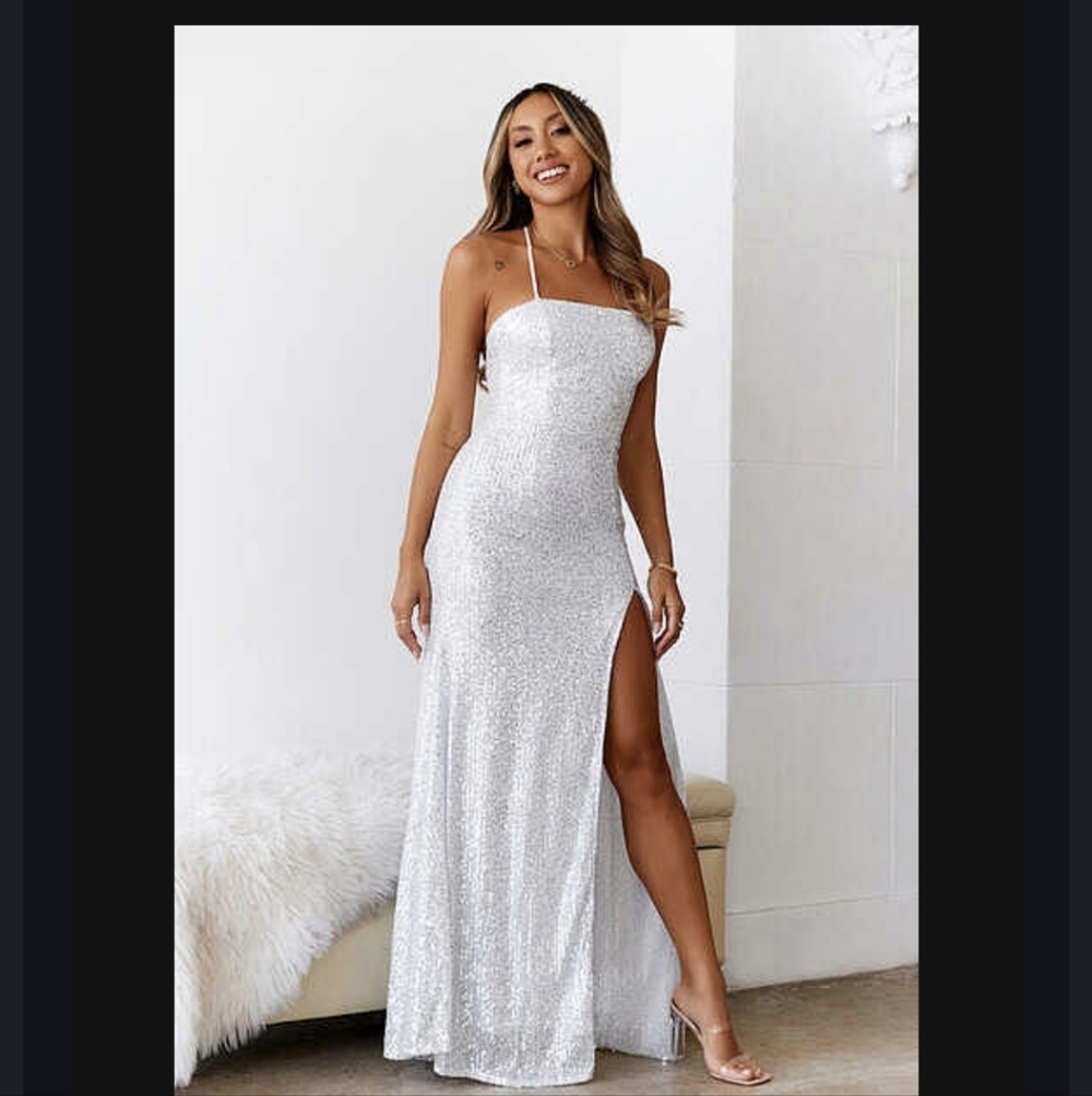 Hello Molly Silver Maxi Dress